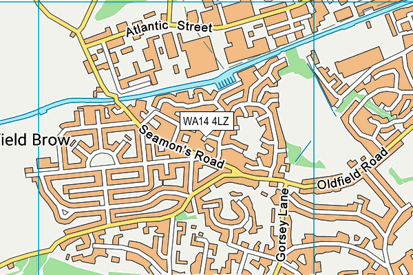 WA14 4LZ map - OS VectorMap District (Ordnance Survey)