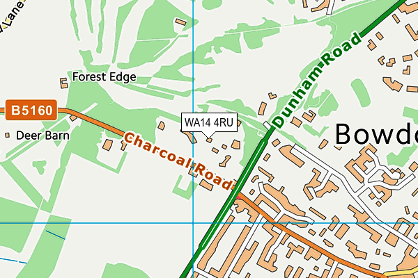 WA14 4RU map - OS VectorMap District (Ordnance Survey)