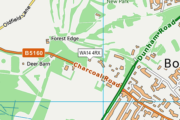 WA14 4RX map - OS VectorMap District (Ordnance Survey)