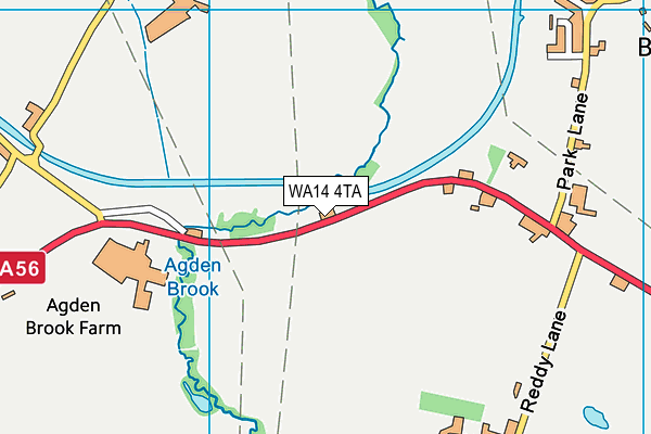 WA14 4TA map - OS VectorMap District (Ordnance Survey)