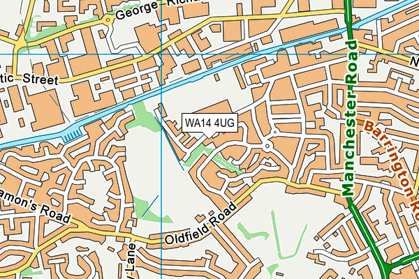 WA14 4UG map - OS VectorMap District (Ordnance Survey)