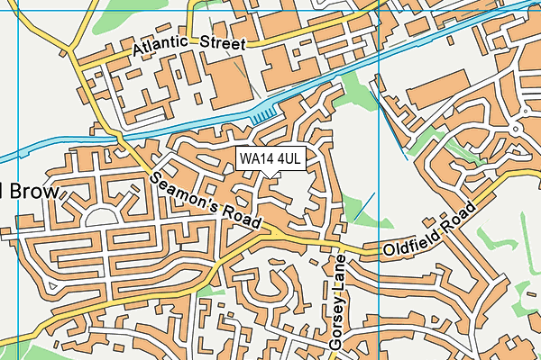 WA14 4UL map - OS VectorMap District (Ordnance Survey)
