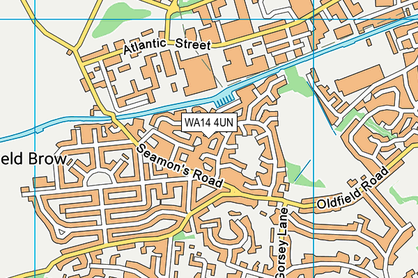 WA14 4UN map - OS VectorMap District (Ordnance Survey)