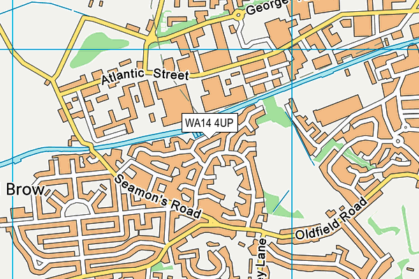 WA14 4UP map - OS VectorMap District (Ordnance Survey)