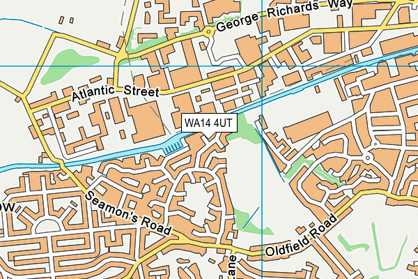WA14 4UT map - OS VectorMap District (Ordnance Survey)