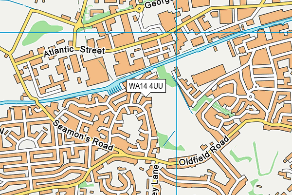 WA14 4UU map - OS VectorMap District (Ordnance Survey)