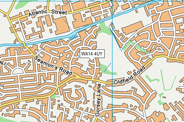 WA14 4UY map - OS VectorMap District (Ordnance Survey)