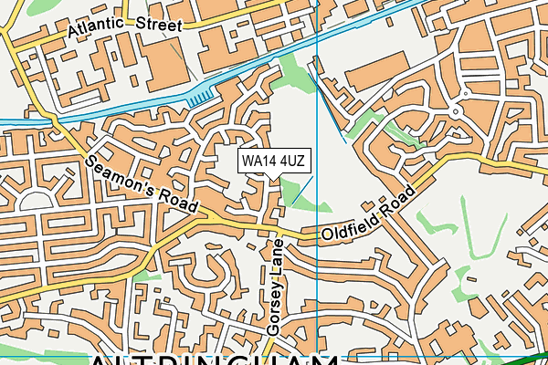 WA14 4UZ map - OS VectorMap District (Ordnance Survey)