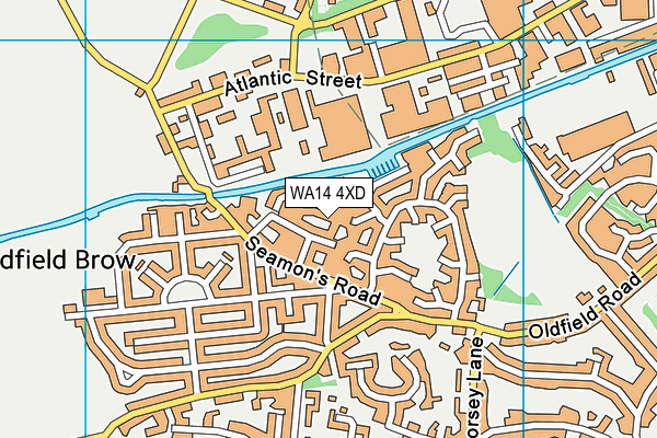 WA14 4XD map - OS VectorMap District (Ordnance Survey)