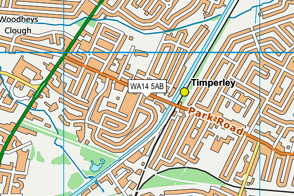 WA14 5AB map - OS VectorMap District (Ordnance Survey)