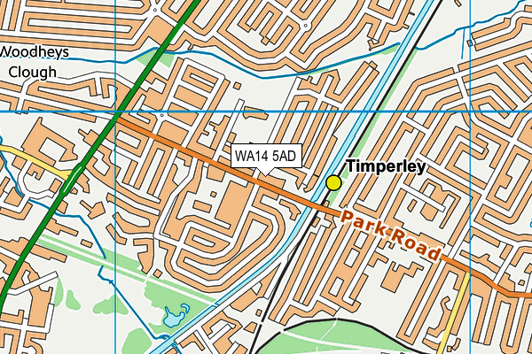 WA14 5AD map - OS VectorMap District (Ordnance Survey)