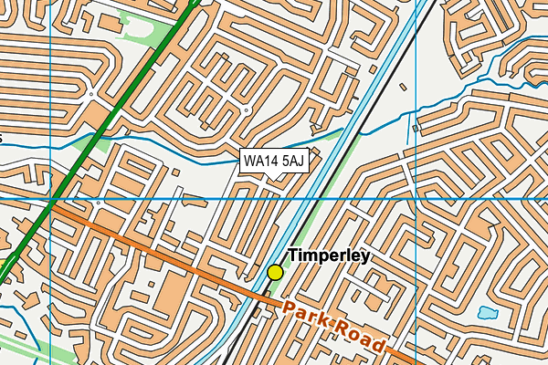 WA14 5AJ map - OS VectorMap District (Ordnance Survey)