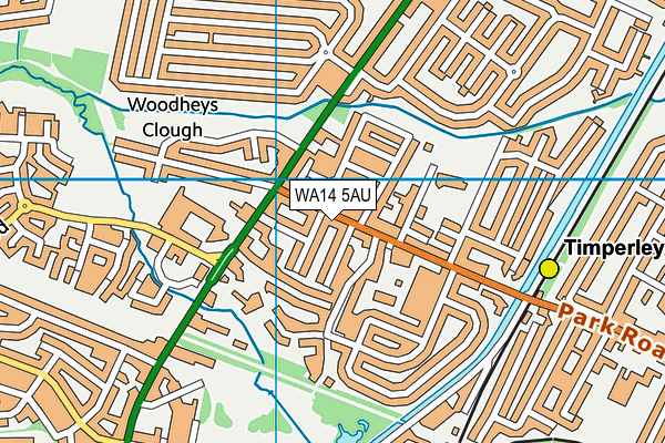WA14 5AU map - OS VectorMap District (Ordnance Survey)