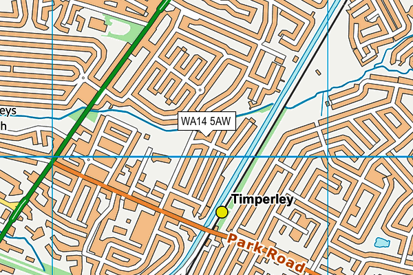 WA14 5AW map - OS VectorMap District (Ordnance Survey)
