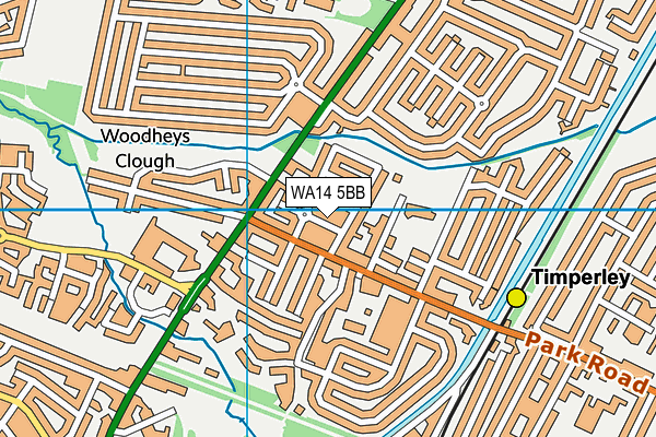 WA14 5BB map - OS VectorMap District (Ordnance Survey)