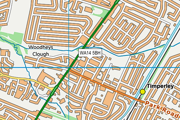 WA14 5BH map - OS VectorMap District (Ordnance Survey)