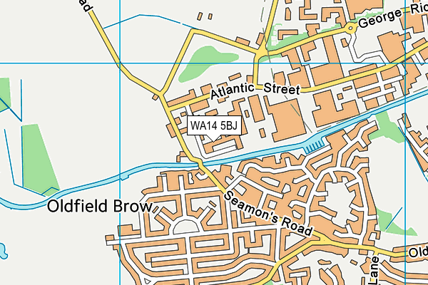 WA14 5BJ map - OS VectorMap District (Ordnance Survey)