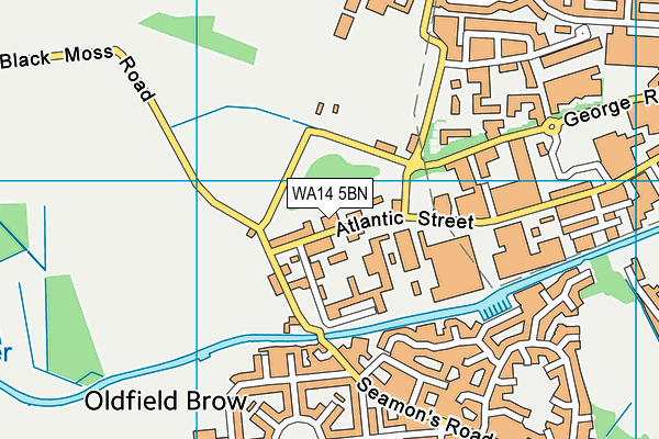 WA14 5BN map - OS VectorMap District (Ordnance Survey)