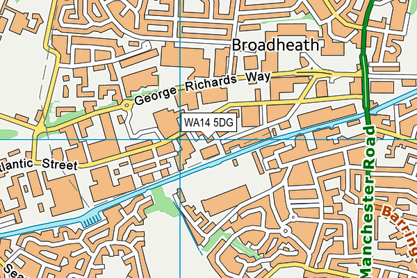 WA14 5DG map - OS VectorMap District (Ordnance Survey)