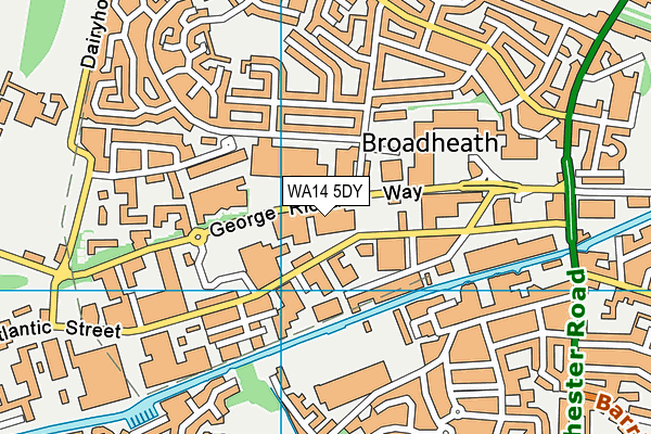 WA14 5DY map - OS VectorMap District (Ordnance Survey)