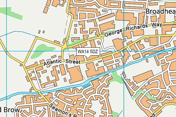 WA14 5DZ map - OS VectorMap District (Ordnance Survey)