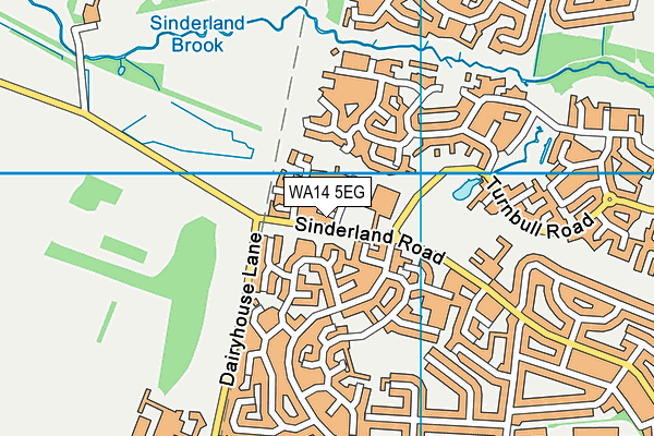 WA14 5EG map - OS VectorMap District (Ordnance Survey)
