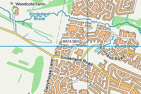 WA14 5EH map - OS VectorMap District (Ordnance Survey)