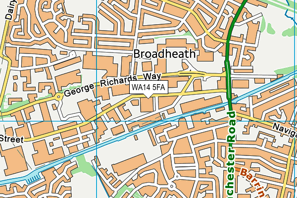 The Gym Group (Altrincham) map (WA14 5FA) - OS VectorMap District (Ordnance Survey)