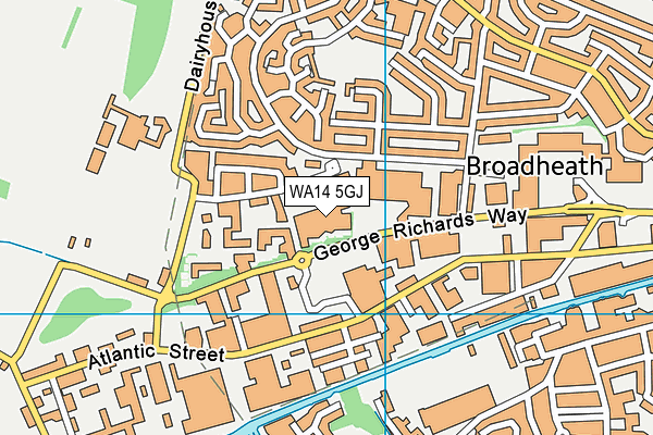 WA14 5GJ map - OS VectorMap District (Ordnance Survey)