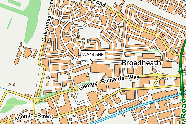 WA14 5HF map - OS VectorMap District (Ordnance Survey)