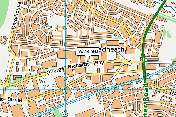 WA14 5HJ map - OS VectorMap District (Ordnance Survey)