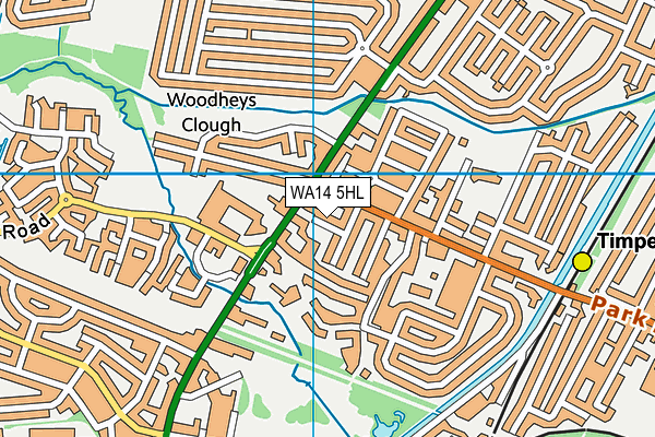 WA14 5HL map - OS VectorMap District (Ordnance Survey)