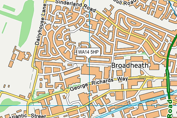 WA14 5HP map - OS VectorMap District (Ordnance Survey)