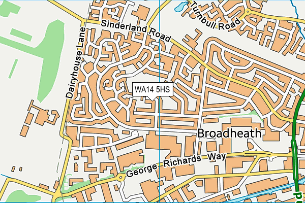 WA14 5HS map - OS VectorMap District (Ordnance Survey)