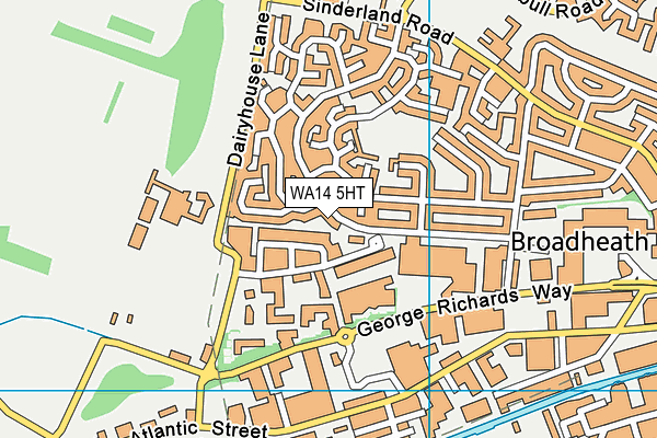 WA14 5HT map - OS VectorMap District (Ordnance Survey)