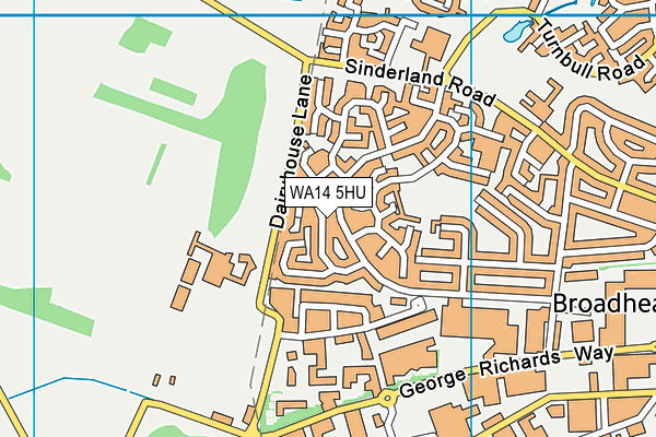 WA14 5HU map - OS VectorMap District (Ordnance Survey)
