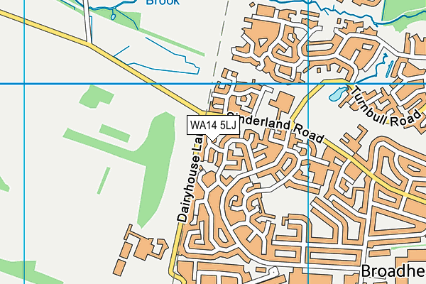 WA14 5LJ map - OS VectorMap District (Ordnance Survey)