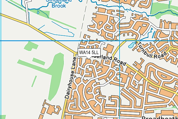 WA14 5LL map - OS VectorMap District (Ordnance Survey)
