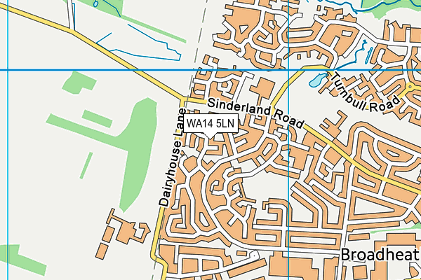 WA14 5LN map - OS VectorMap District (Ordnance Survey)
