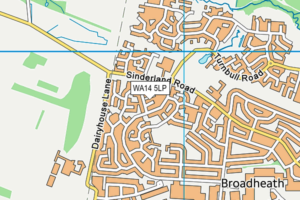 WA14 5LP map - OS VectorMap District (Ordnance Survey)