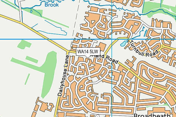 WA14 5LW map - OS VectorMap District (Ordnance Survey)