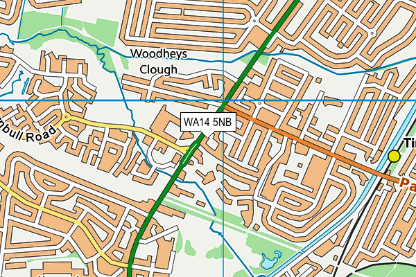 WA14 5NB map - OS VectorMap District (Ordnance Survey)
