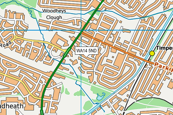 WA14 5ND map - OS VectorMap District (Ordnance Survey)