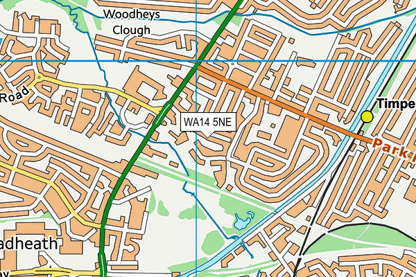 WA14 5NE map - OS VectorMap District (Ordnance Survey)
