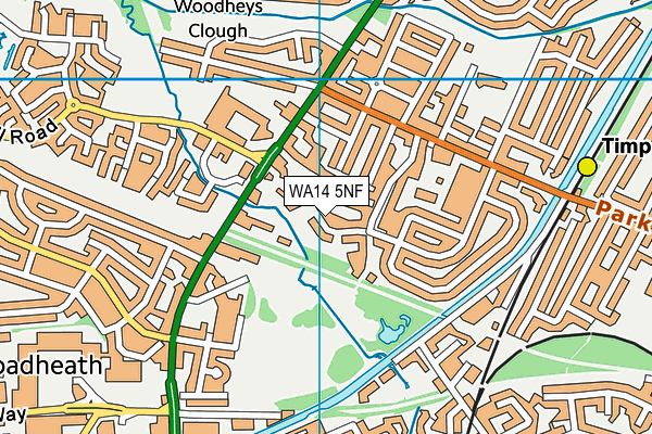 WA14 5NF map - OS VectorMap District (Ordnance Survey)