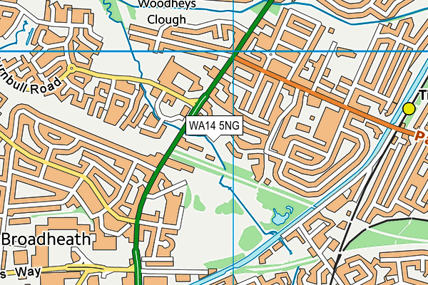 WA14 5NG map - OS VectorMap District (Ordnance Survey)