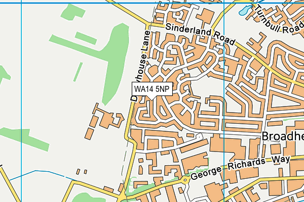 WA14 5NP map - OS VectorMap District (Ordnance Survey)