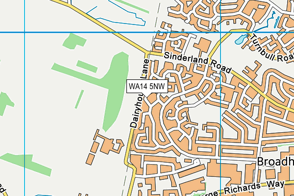 WA14 5NW map - OS VectorMap District (Ordnance Survey)