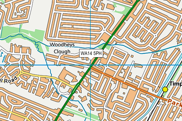 WA14 5PH map - OS VectorMap District (Ordnance Survey)