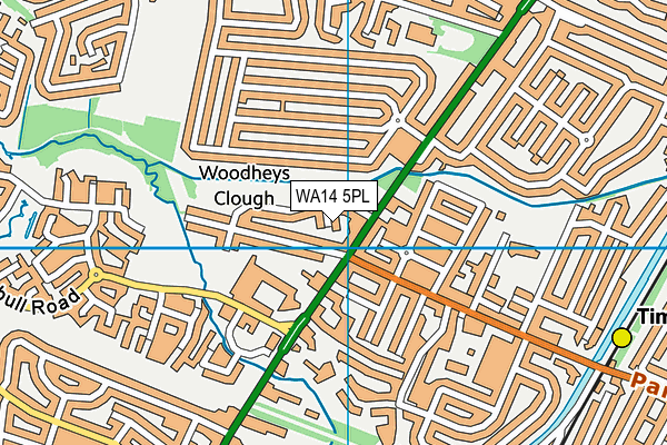 WA14 5PL map - OS VectorMap District (Ordnance Survey)